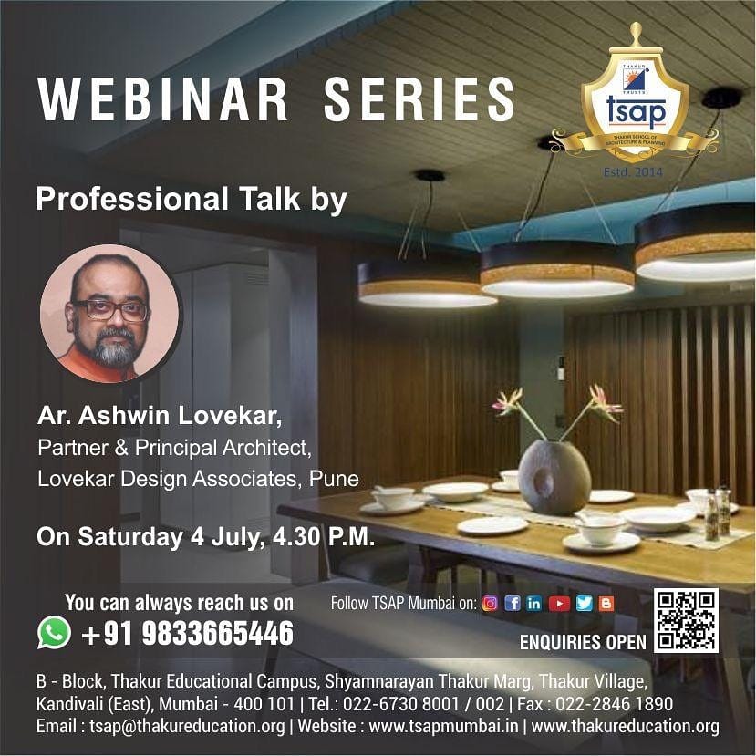 Webinar Series by Ar Ashwin Lovekar